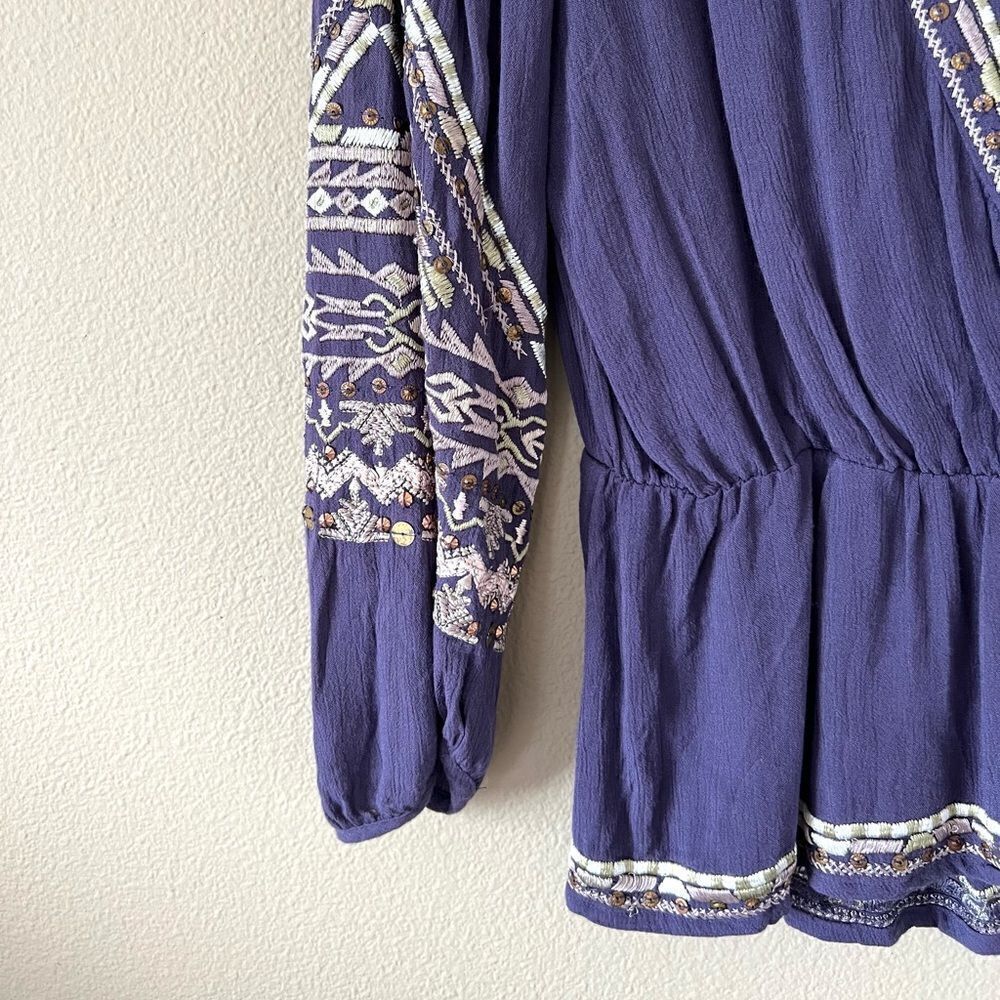 Free People Boho Stitch Up Your Heart Blouse - Picture 4 of 11